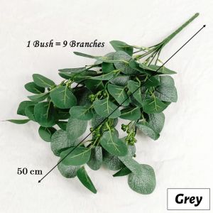 Artificial Money Plant x9 Branches (50cm) / Daun Silver Dollar / Apple Leaf Eucalyptus Leaves / Daun Hiasan / Home Decoration & Wedding Pelamin / 仿真金钱叶苹果叶尤加利叶
