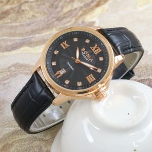 Box Exclusive Jam Tangan Bonia Romawi Permata VA-826OR / Jam Tangan Fashion Wanita Tali Kulit Diameter 38 cm