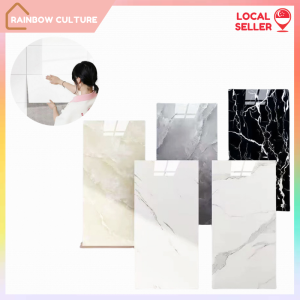 Self Adhesive Wall Sticker / Marble Waterproof Wallpaper / Tile Sticker Easy DIY Home Makeovers Rainbow Culture