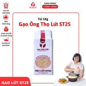 Gạo Lứt Thơm ST25 - Thương hiệu Gạo Ông Thọ - Cơm mềm tơi dẻo thơm và bùi - Túi hút chân không định hình