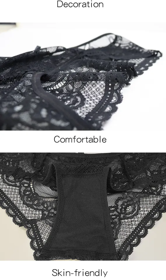 3 pcs/lot Lace Panties Women Sexy Lingerie Transparente Briefs Ultra Thin  Soft Underwear S to XXL (Color : Blackbeigeblue, Size : Small)