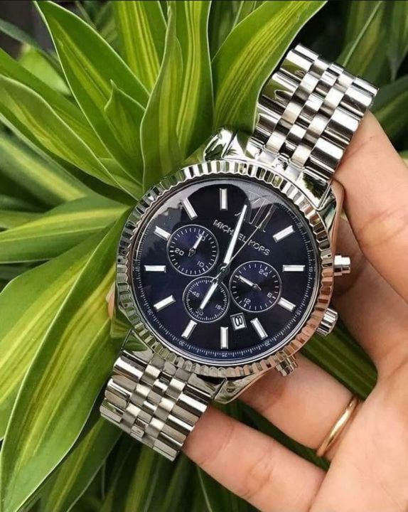 Michael Kors MK8280 Lexington Chronograph Blue Dial Silver Tone Mens Watch With 1 Year Warranty For Mechanism Lazada PH