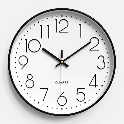 นาฬิกาแขวนทรงกลม 8 10 12 นิ้ว เรียบง่ายและมีสไตล์ นาฬิกาเดินเงียบ wall clock