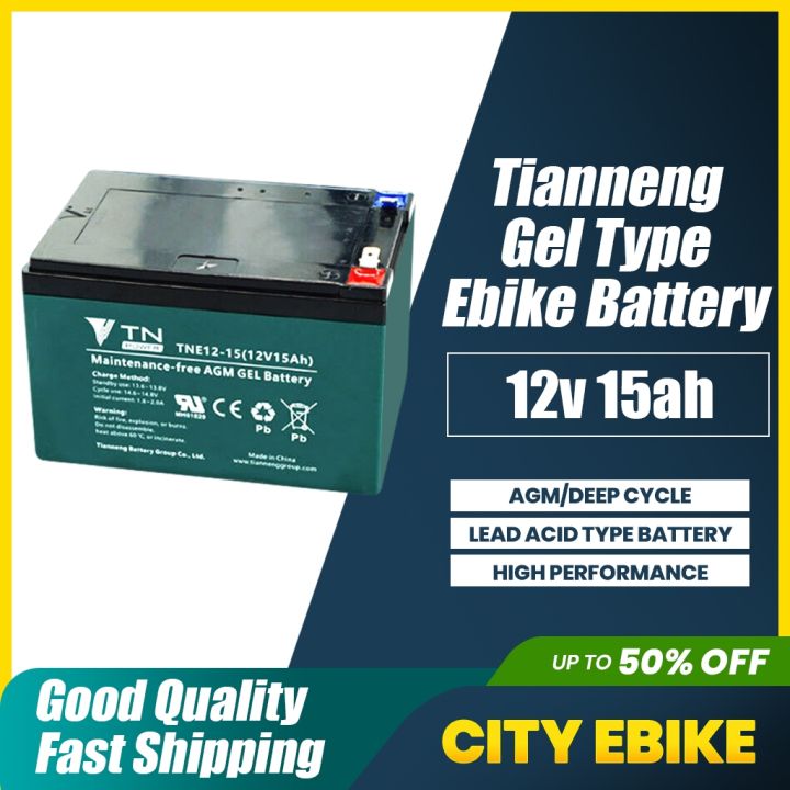 Ebike battery 12v12.3ah Tianneng Brand Lead Acid Battery Compatible With lead acid battery 12V15ah Battery Applicable with Romai Nwow JOnson Lazada PH