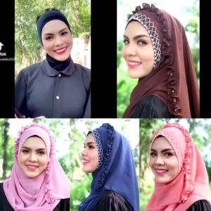 ฮิญาบสวม2หน้า รุ่นขอบหยัก