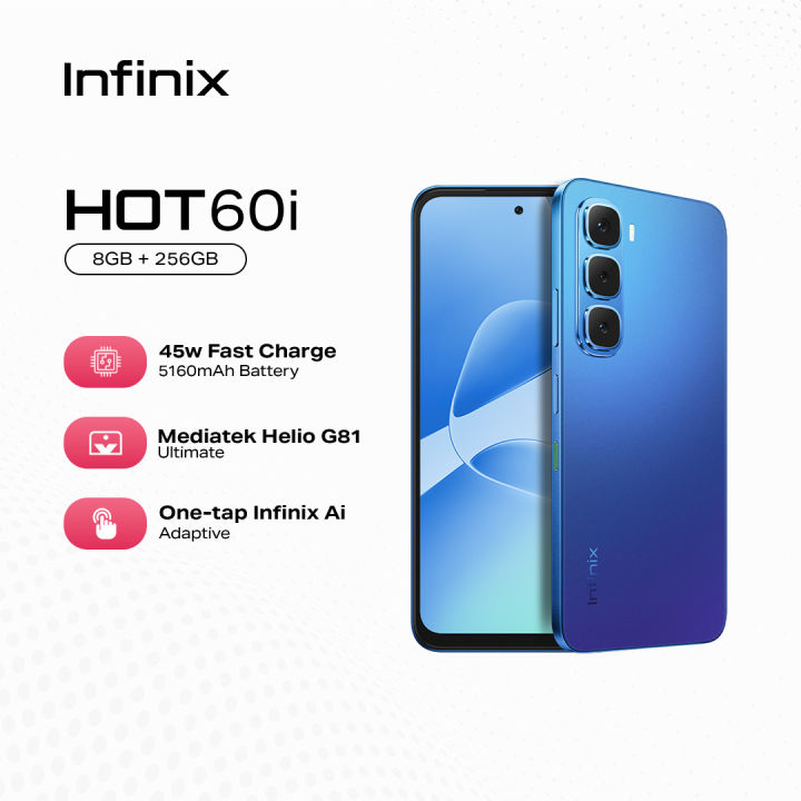 Infinix HOT 60i, (up to 16GB [8GB 256GB]] MediaTek Helio G81