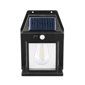 FDO0009 Motion Sensor Solar Wall Llights Tungsten Filament 3 Lighting Modes Wall Waterproof Lamp Durable LED Outdoor Working Light Courtyard Decoration