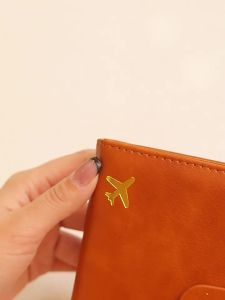 Passport Holder Creative Airplane PU Leather Document Storage Bag RFID Anti-Theft Swiping Passport Holder