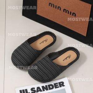 Korean Sandals For Women Fashion Closed Toe Half Slippers For Women Outdoor Casual