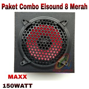 Paket Combo Elsound 8 Inch Merah plus Box Single dan Tutup 8 Inch