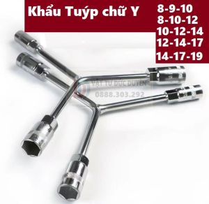 Khẩu tuýp chữ Y vặn Bulong 3 Đầu 9 10 12 14 17 19 mm