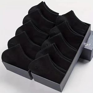 1/10/20/40 Pairs Black Men Boat Socks Business Sport Socks Sweat Absorption Mature Solid Color Soft Non Pilling Ankle Socks2026