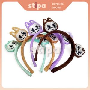 STIPA Bando 2 Boneka Karakter LabubuHead Band Piece Hair Accessories Wanita Anak Soft Lokal LZ