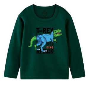 KAOS ATASAN OBLONG lengan panjang motif DINO TREX anak laki laki perempuan bahan katun 2-10 thn