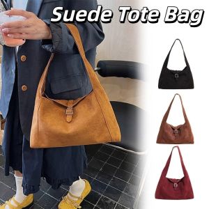 XEANG แบบเกาหลี กระเป๋าโท้ทหนังกลับ กระเป๋าโท้ต ผ้าสีพื้น กระเป๋าใต้แขน แฟชั่น ความจุขนาดใหญ่ กระเป๋าถือความจุขนาดใหญ่ ผู้หญิง