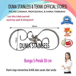 Bunga S-Perak 30cm ornamen hiasan tangga pagar