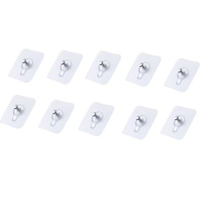 LGJGHJG 10Pcs Plastic Wall Screws Hanging Nails Seamless Transparent Non Trace Stickers Removable Punch Free Adhesive Wall Hook Kitchen