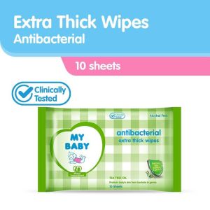MY BABY Tisu Basah Antibacterial Extra Thick Wipes 10 Sheets