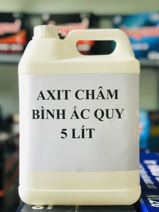 nước axit châm ắc quy mới 1.25 độ 5 lít. châm bình ắc quy dùng thời ...