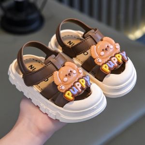 Xăng Đan Trẻ Em PVC Nguyên Sinh Chống Trượt Quai Dán Điều Chỉnh Size 21-30 Đi Học Đi Biển