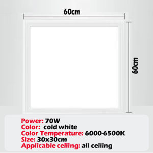 (10PCS) 60cm Square Ceiling Lights Integrated Office Kitchen Hospital Fixture Embedded Waterproof Panel Lamp