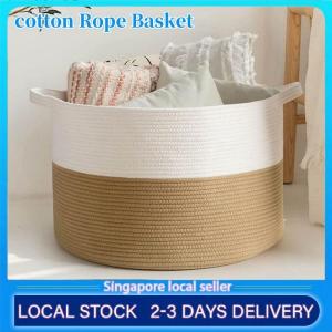 Cotton Rope Basket Laundry Basket 10L Laundry Bag Dirty Clothes Laundry Basket Clothes Storage Box Storage Basket Hamper
