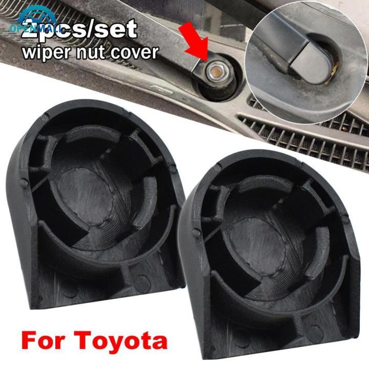 2Pcs Car Front Windscreen Wiper Arm Nut Caps Bolt Cover For Toyota Corolla E140 E150 E170 E210