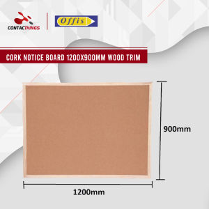 OFFIS Cork Notice Board 1200x900mm Wood Frame (Self Retracting/Recovering Material) - OFI8360150K