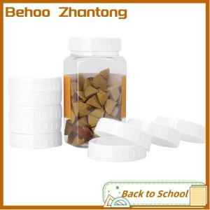 Behoo 10pc White Mason Canning Drinking Jars Lid 70mm 86mm Inner Diameter Plastic Covers Unlined Ribbed Lids Storage Caps Replacements
