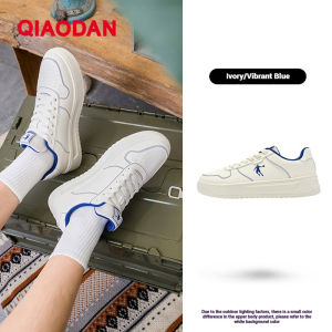 Qiaodan Giày thể thao nam màu trắng tăng cường đa năng nhẹ cổ điển cơ bản thường ngày QXL053252552R