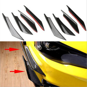 YAFEN 4Pcs Carbon Fiber Car Bumper Fin Canard Splitter Diffuser Spoiler Air knife