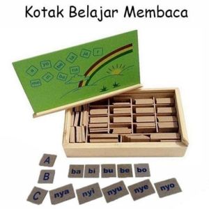 Mainan edukasi kayu Belajar Membaca Kotak baca edukatif anak wooden toys montesori