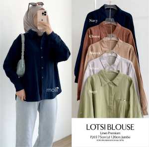Blouse Remaja Lotsi Oversize Bahan Linen Rami Premium Pakaian Wanita