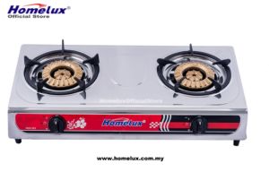 [ SIRIM ] HOMELUX HIGH QUALITY STAINLESS STEEL DOUBLE BURNER GAS STOVE HDS-222 LOW PRESSURE
