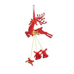 Gantungan Hiasan Pohon Natal Bentuk Rusa Lonceng Gantung Aksesoris Ornamen Dekorasi Rumah Hotel Mall