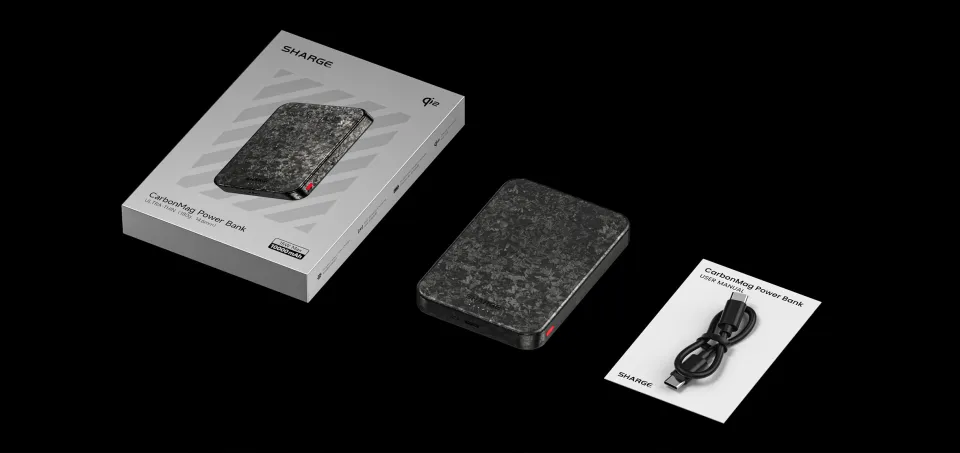 SHARGE CarbonMag 10000mAh SHARGE CarbonMag (10K) Power Bank Qi2 certified Carbon Fiber 10,000mAh