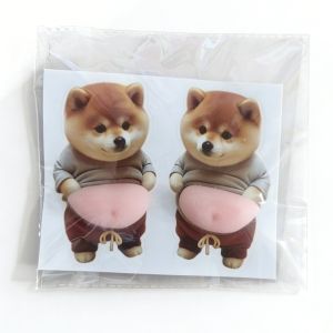 KAKA Funny 3D Soft Belly Cat Sticker Squeezeable Waterproof Shiba Sticker Cute Silicone Animal Laptop Decal Childrens Birthday Party