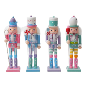 Artistic Handcrafted Wooden Soldier Doll 18cm Safe Desktop Decoration For Holiday Collectors