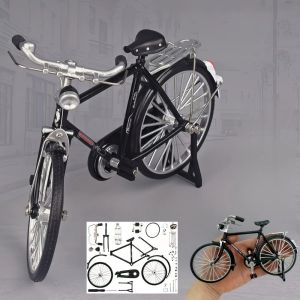 LZHDP MALL Retro Assembly Bicycle Model Toys 1:10 Scale DIY Simulation Bike Model Kit Creative Self Assembled Mini 28 Big Bar Bicycle For Exhibits