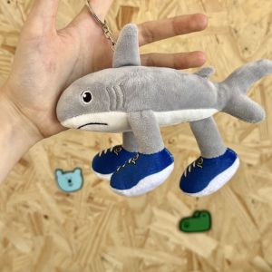 QIXING Italian Brainrot Al Tungtungtungsahur Keychain Animal Cartoon Stuffed Shark Plush Keychain Lovely PP Cotton Tralalelotralala Plush Keychain Kids Birthday Gift