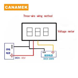 【CANAMEK】 Ultra Small Green Digital DC 0.28 Inch Ultra Small Digital DC Voltage Meter LED Voltage Display Adjustable Digital Display Three Wire DC0-100V Battery Voltmeter