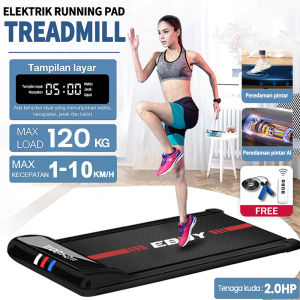 Treadmill datar rumah kecil lipat multifungsi peralatan olahraga kebugaran dalam ruangan mesin berja