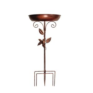 FDGED เหล็ก บ่ออาบน้ำนกในสวน วินเทจ แข็งแรง ปลั๊กอินป้อนอาหารนก ตกแต่งสวน หลายฟังก์ชัน ชามน้ำสำหรับนก ลานภายใน