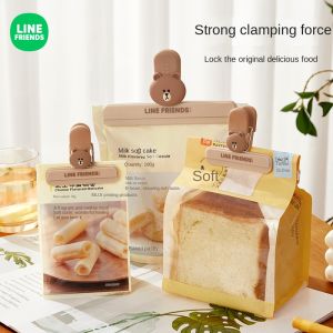 LINE FRIENDS Brown Sealing Clip Moisture-proof Food Freshness Guard PVC ABS Kitchen Tool LFB27