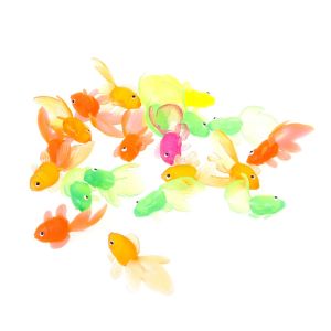 OUTOPEN 20pcs/set Colorfor Baby Swimming Beach Toys Mini Fish Tank Decoration Simulation Goldfish Baby Bath Toys Kids Toys