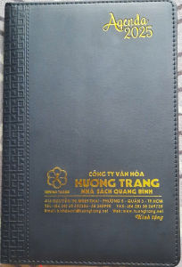 Sổ ghi chép bìa da đen cao cấp dày dòng kẻ ngang khổ 16 x 24 cm - 200 trang