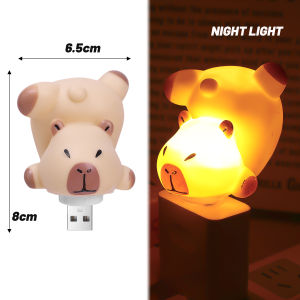 YESPERY Small Kawaii Capybara Night Light USB Figures Light Home Decoration For Christmas Gift