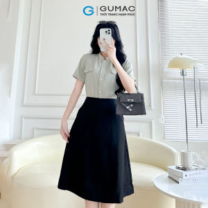 [15 - 17.1| Voucher 10-15%] Set lẻ Áo kiểu thêu cổ thời trang GUMAC LAF0913 - Chân váy nữ form A thời trang GUMAC LVF0917