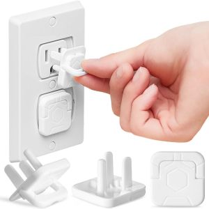 YUDESHUI 10Pcs Tiêu chuẩn Hoa Kỳ Nắp che ổ cắm điện Chống Trẻ Em Ba Ngạnh Bộ bảo vệ ổ cắm Chuyên nghiệp Kích thước nhỏ gọn Phích cắm an toàn cho trẻ em Phòng ngủ trẻ em Phòng khách An toàn cho bé
