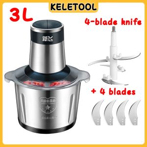 Meat Grinder Electric Meat Grinder Household Stainless Steel Chopper Food Processor Garlic Masher Blender Large Capacity Kitchen Meat Grinder